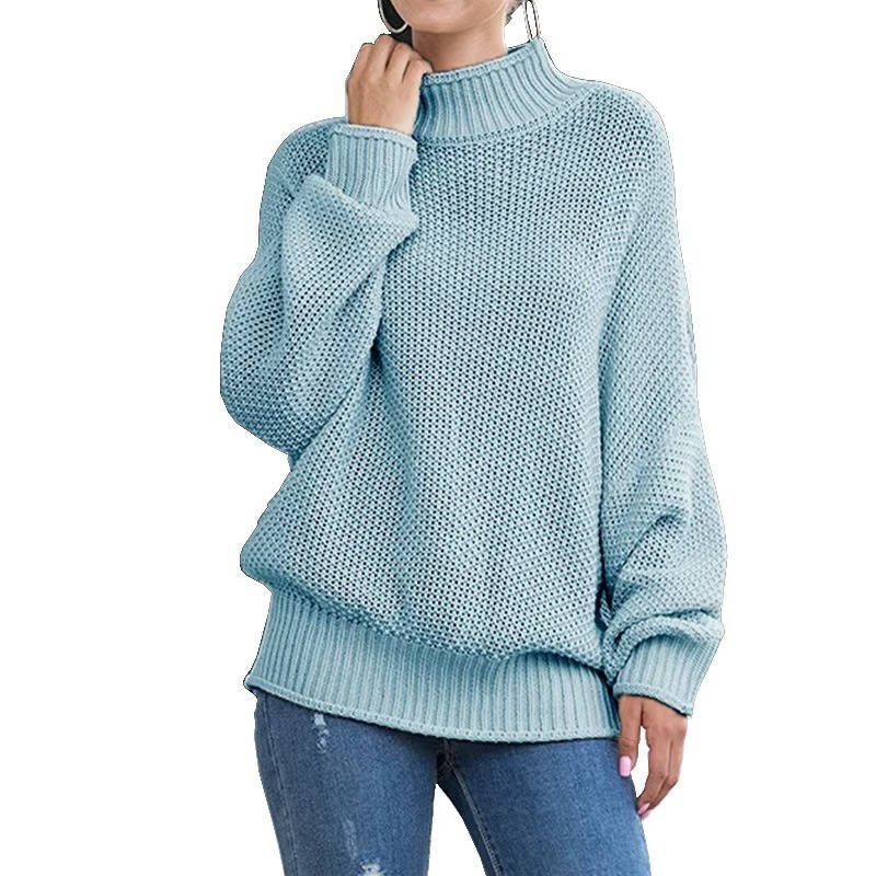 Pull à col roulé en grosse maille pour femme
