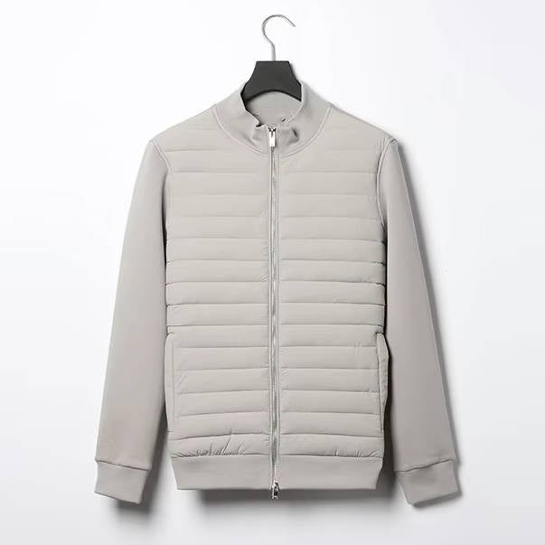 Men's Quilted Hybrid Jacket with High Collar