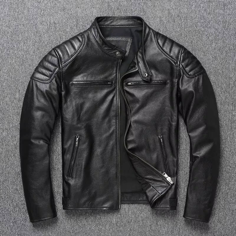 Men's Quilted Leather Motorcycle Jacket