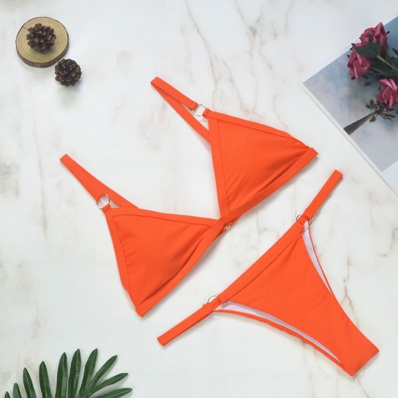 Triangle Bikini with Metal Ring Detail
