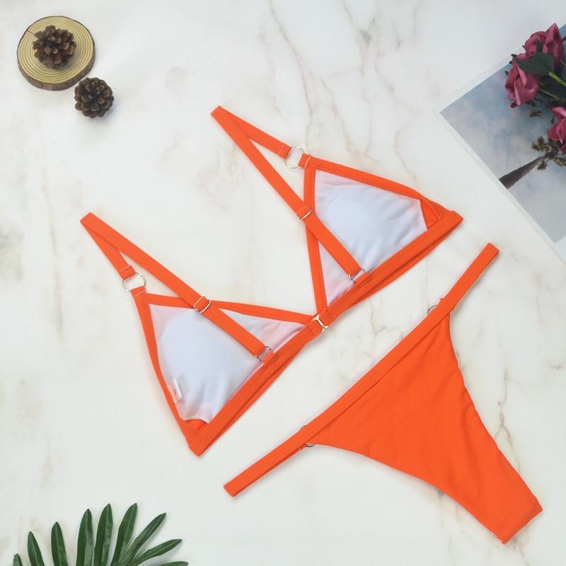 Triangle Bikini with Metal Ring Detail