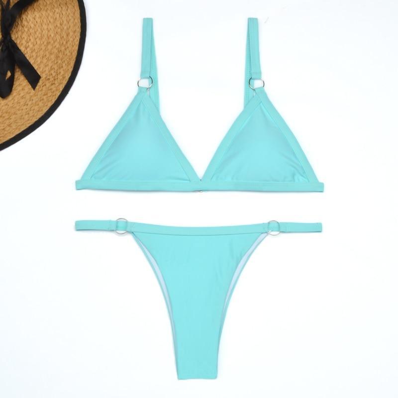 Triangle Bikini with Metal Ring Detail