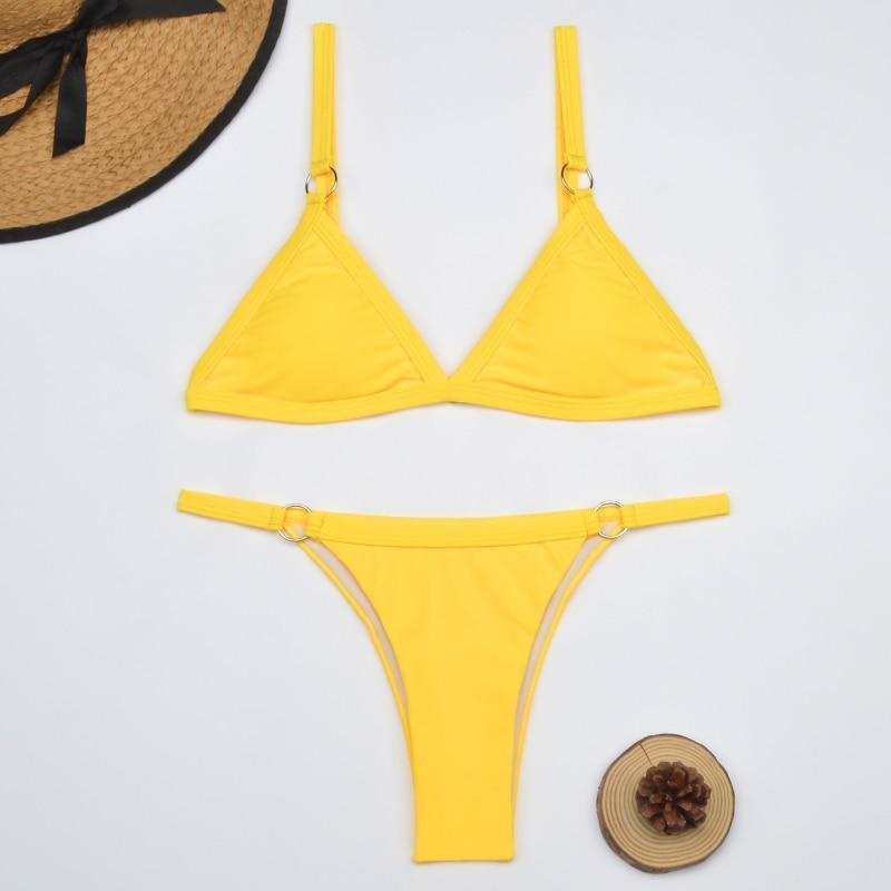 Triangle Bikini with Metal Ring Detail