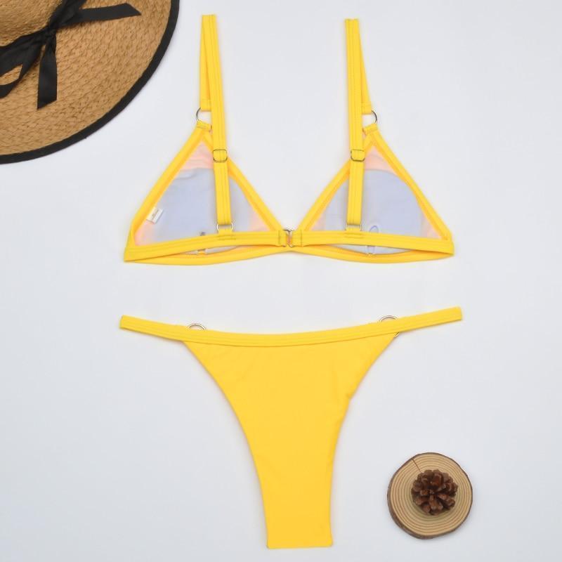 Triangle Bikini with Metal Ring Detail