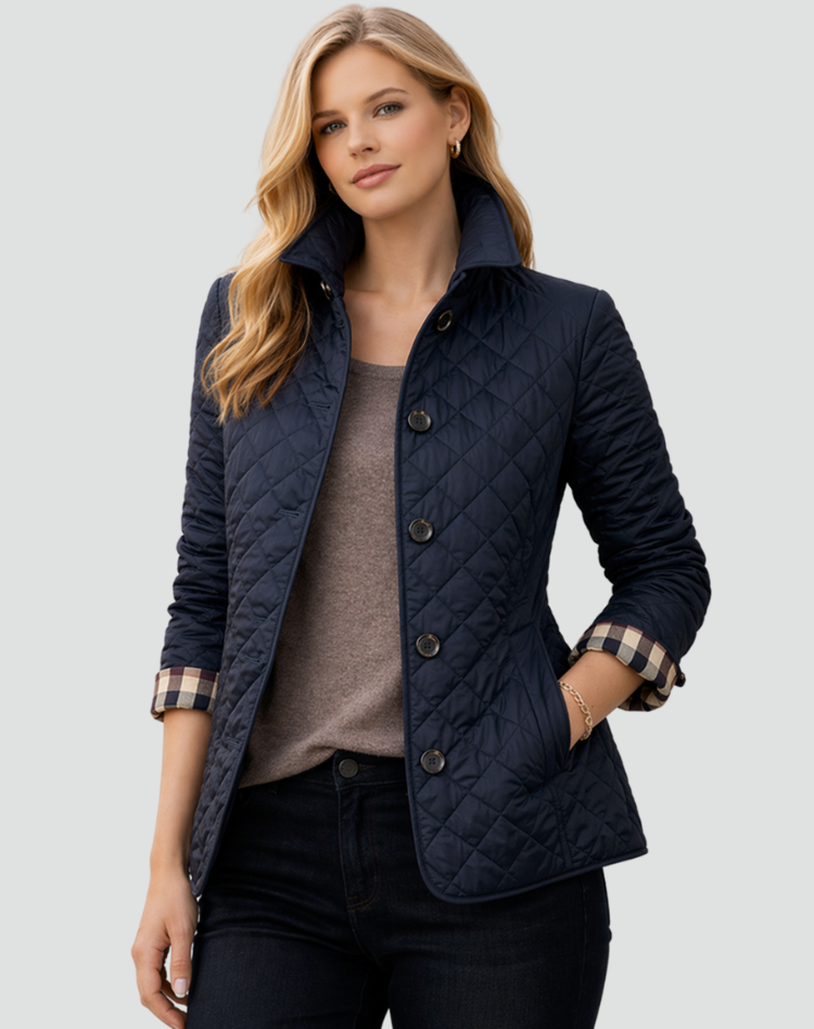 Veste matelassée légère pour femme | Manteau boutonné sur le devant
