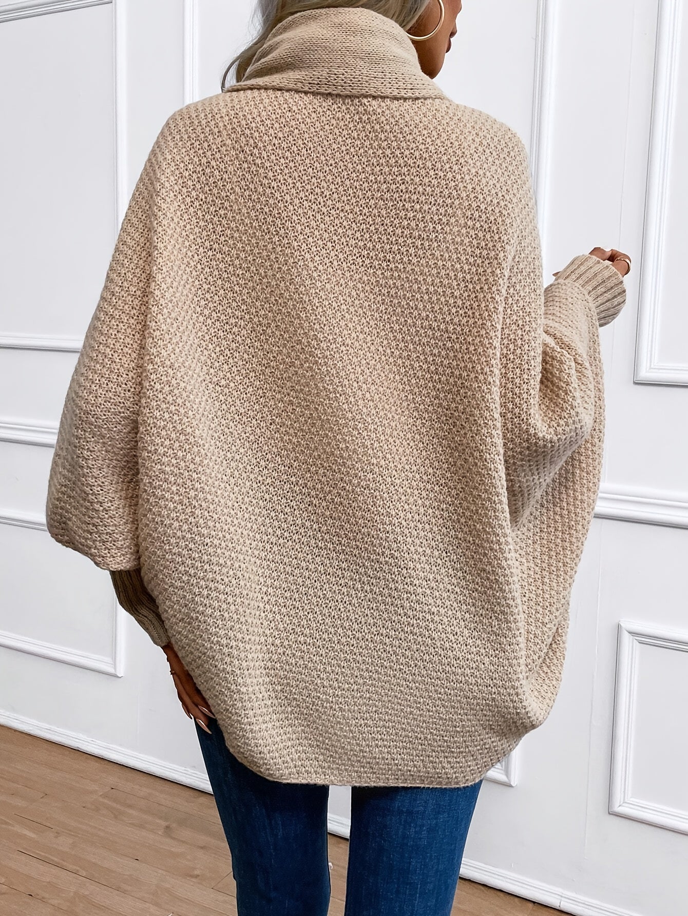 Cardigan ample en maille à manches chauve-souris pour femme