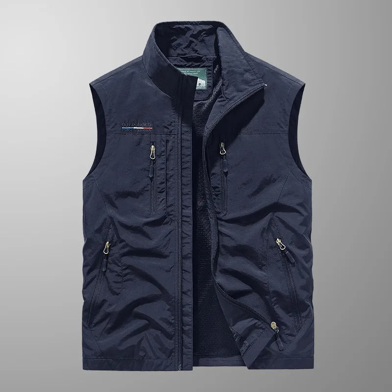 Men's Multi-Pocket Zip-Up Outdoor Utility Vest