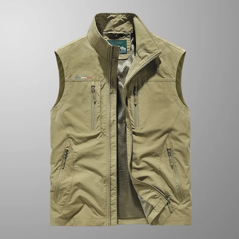 Men's Multi-Pocket Zip-Up Outdoor Utility Vest