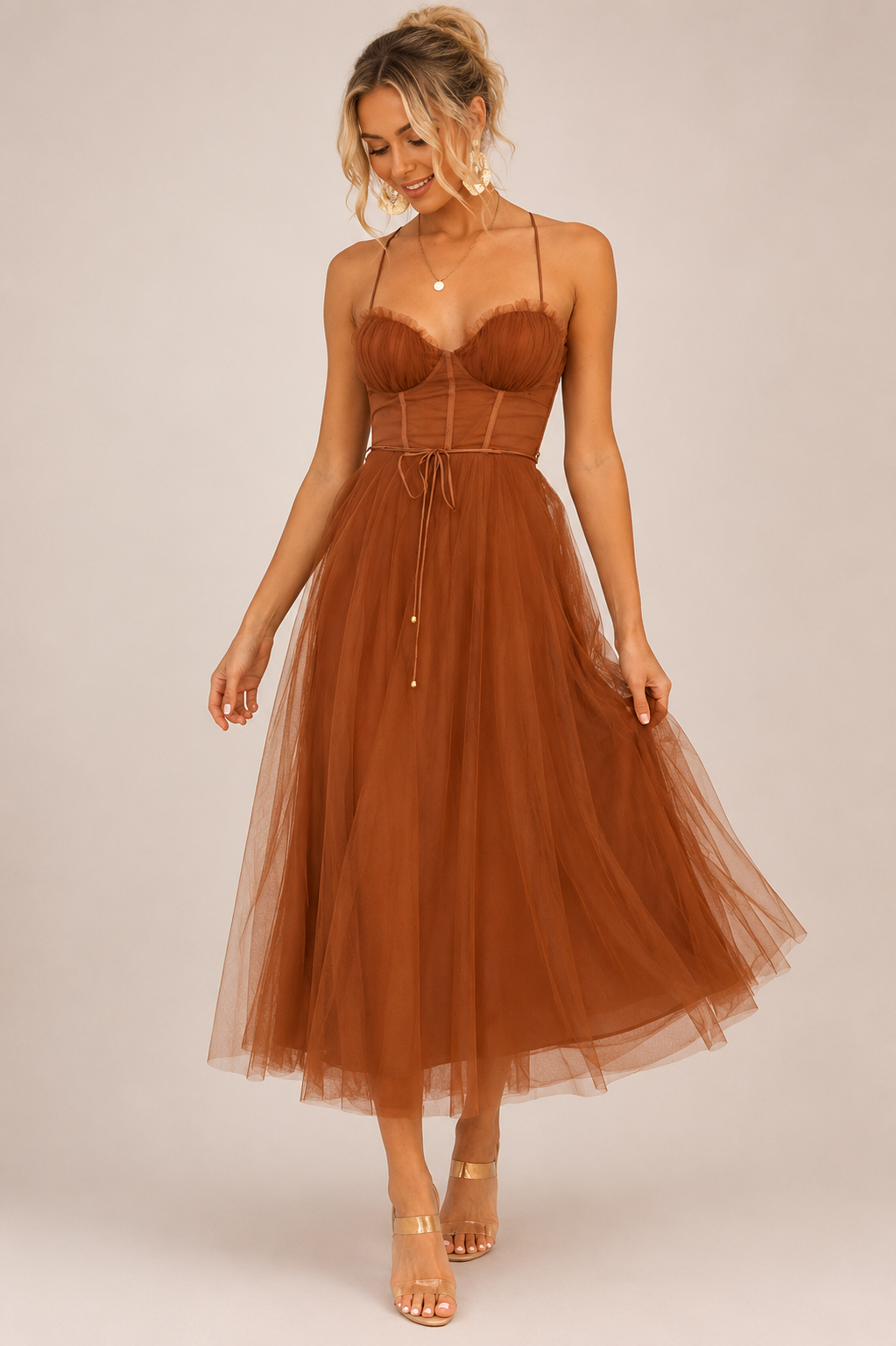 Women's Tulle Midi Occasion Dress