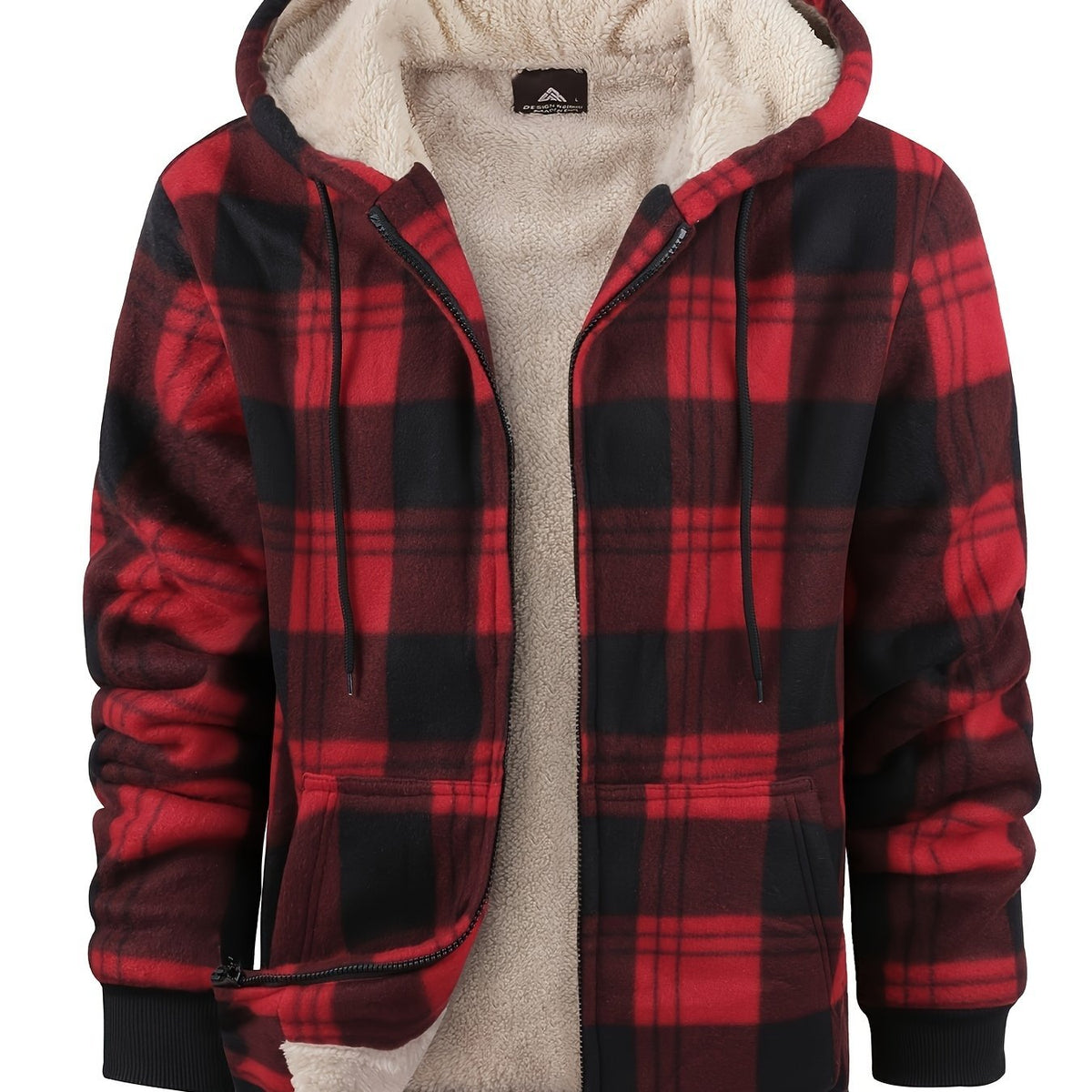 Veste légère zippée à capuche pour femme | Surchemise à carreaux