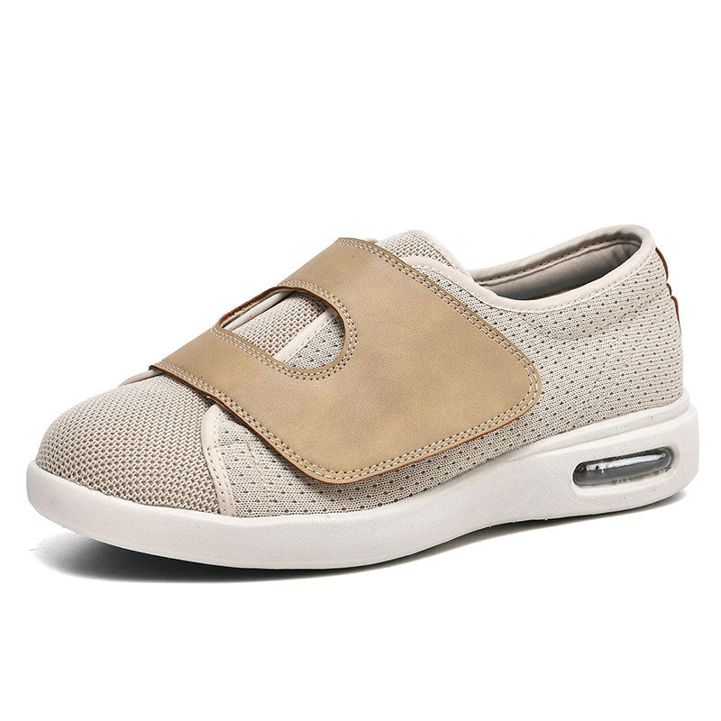 Wide-Fit Shoes with Mesh Upper and Adjustable Strap