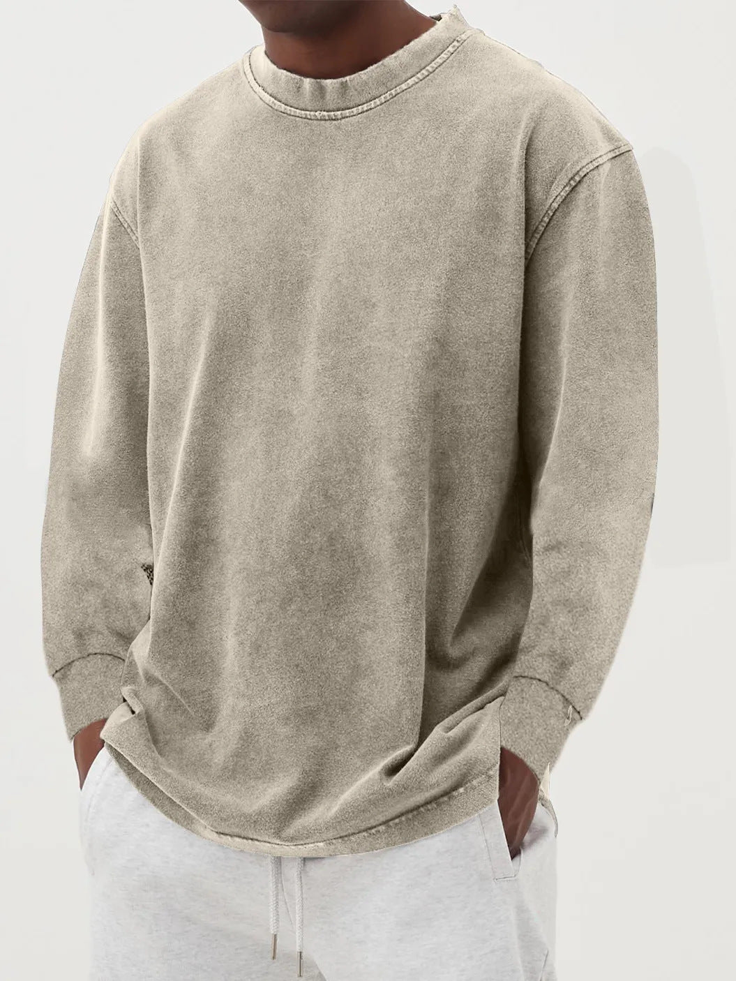 Men's Oversized Long Sleeve Crew Neck Sweatshirt