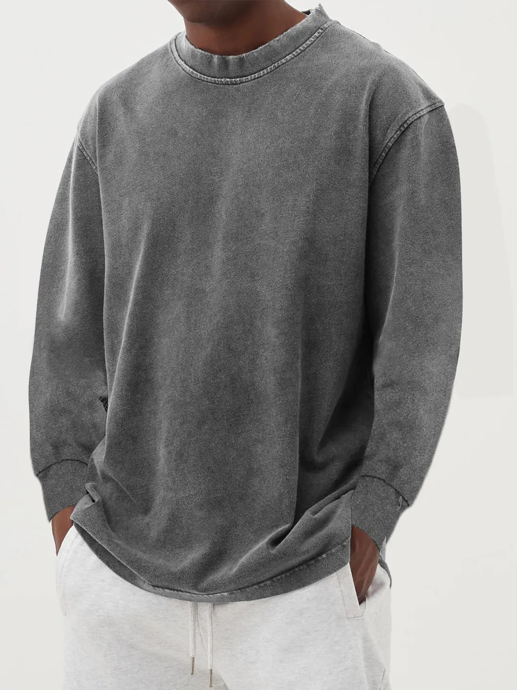 Men's Oversized Long Sleeve Crew Neck Sweatshirt