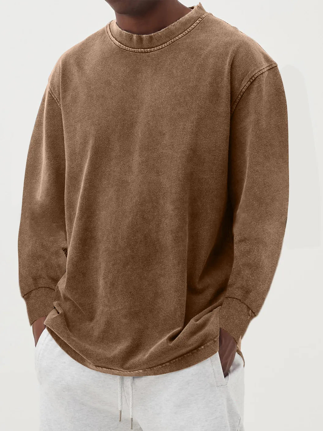 Men's Oversized Long Sleeve Crew Neck Sweatshirt