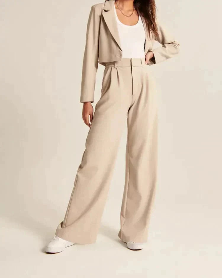 Women's High-Waisted Wide-Leg Trousers
