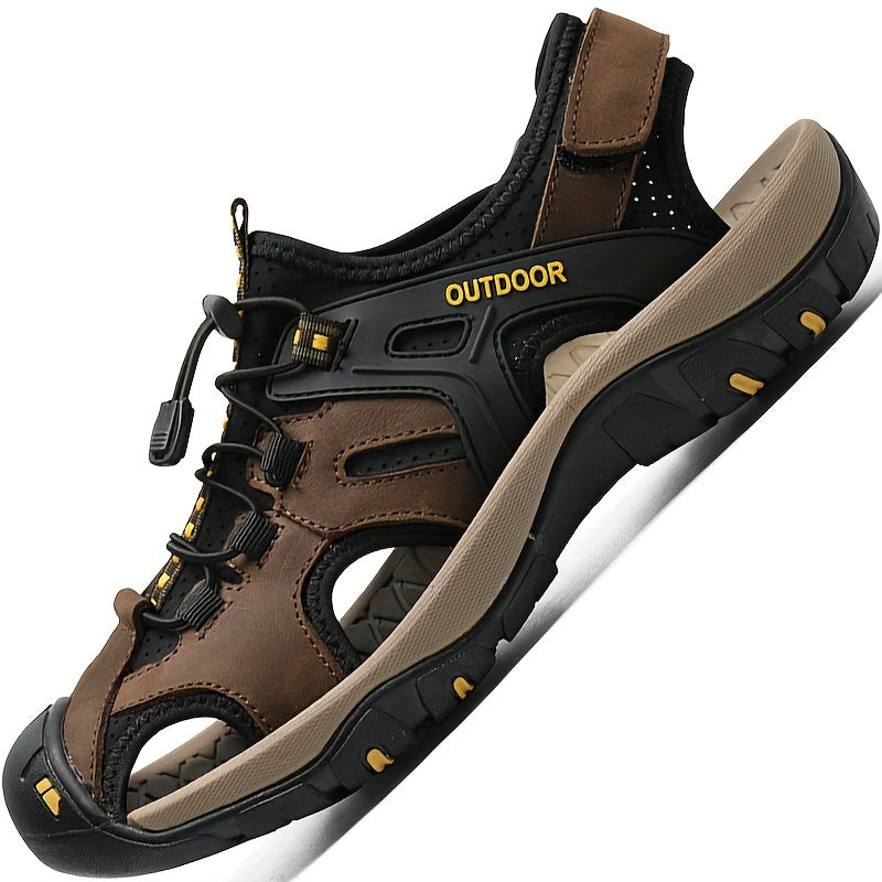Closed-Toe Hiking Sandals with Bungee Laces