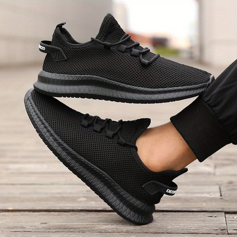Breathable Knit Low-Top Lace-Up Trainers