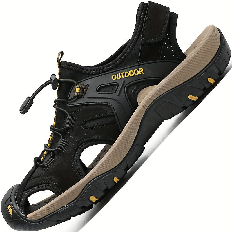 Closed-Toe Hiking Sandals with Bungee Laces