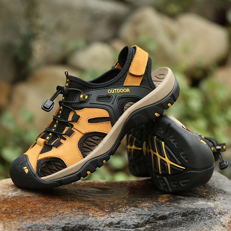 Closed-Toe Hiking Sandals with Bungee Laces