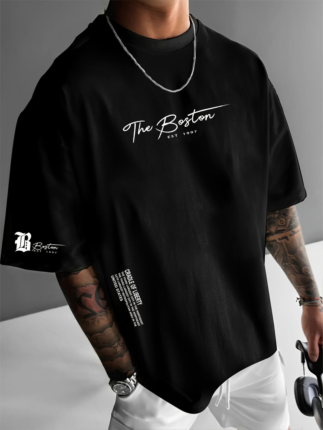 T-shirt imprimé pour homme | Coupe décontractée oversize