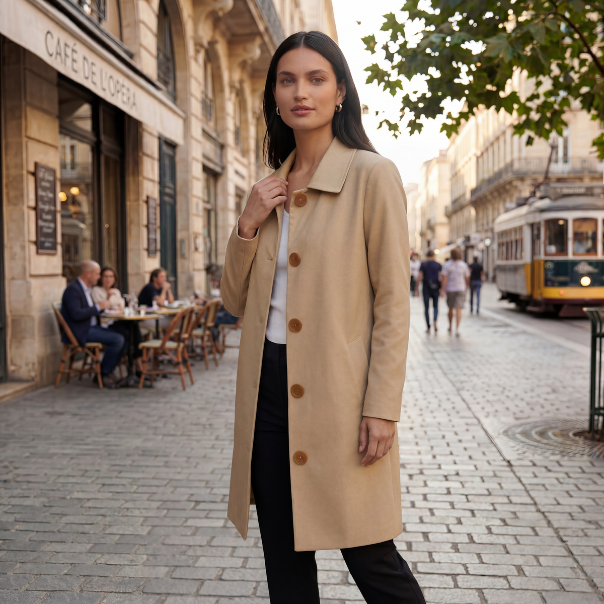 Women’s Single-Breasted Longline Coat