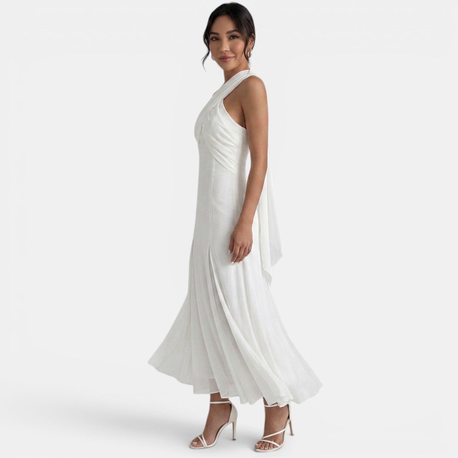 Women's Cross Neck Draped Maxi Dress