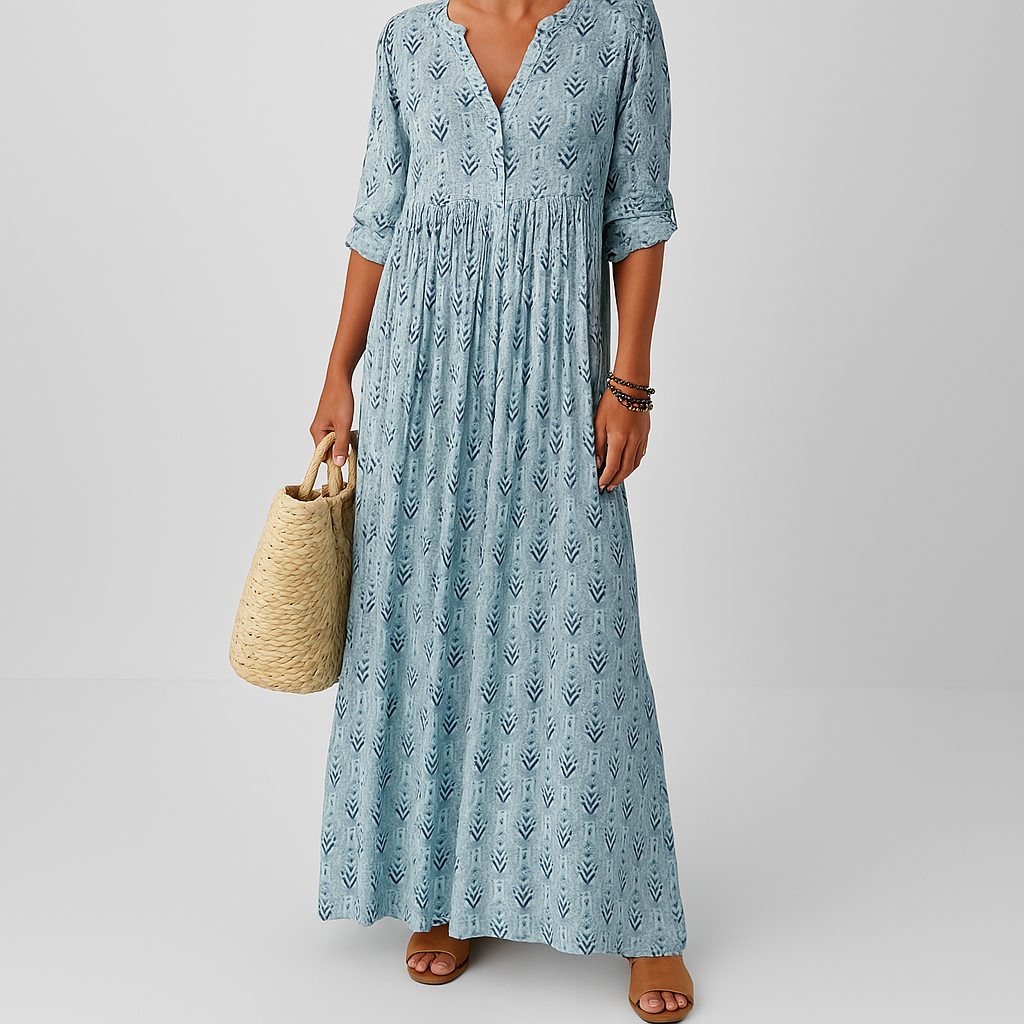 maxi cotton dress long sleeve Boho Spring glastonbury The sweetest polka dot 51′′ Size XL Size:19–19.5 Neck – 34/35 Sleeve