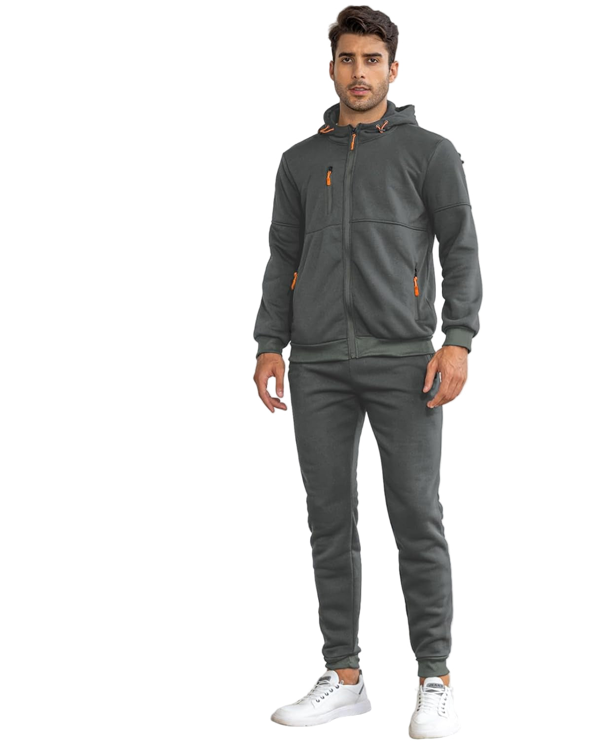 Ensemble de survêtement zippé à capuche pour homme avec pantalon de jogging