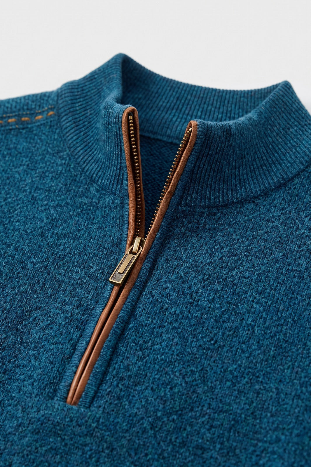 Men's Quarter-Zip Sweater | Striped Collared Knit