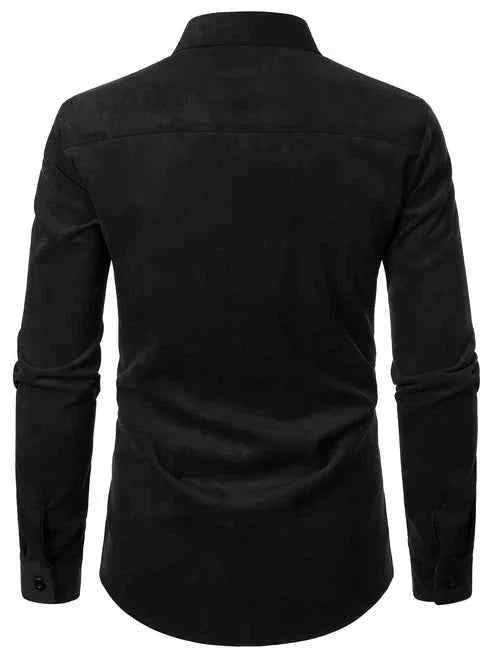 Cotton Shirt with Contrast Check Lining and Chest Pocket
