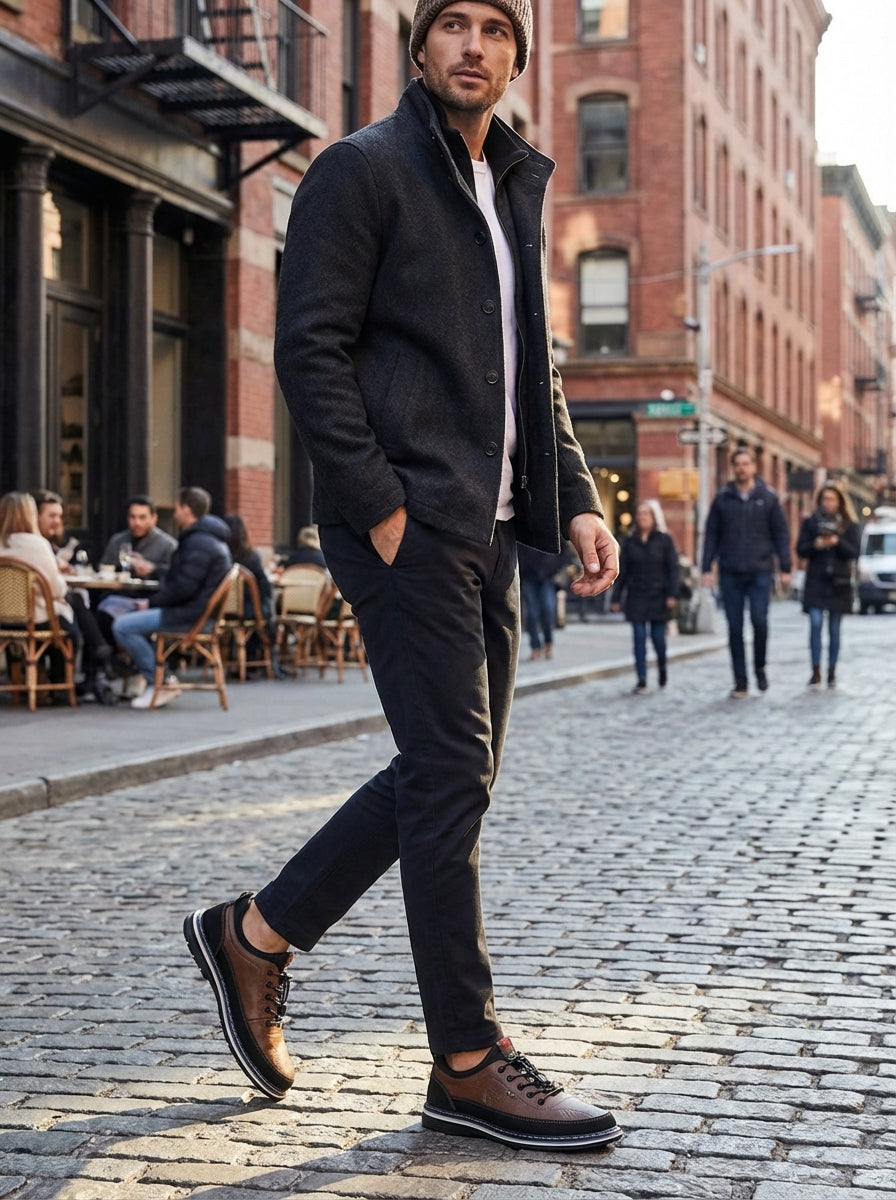 Men's Leather Derby Shoes | Smart Casual Lace-Up Brogues