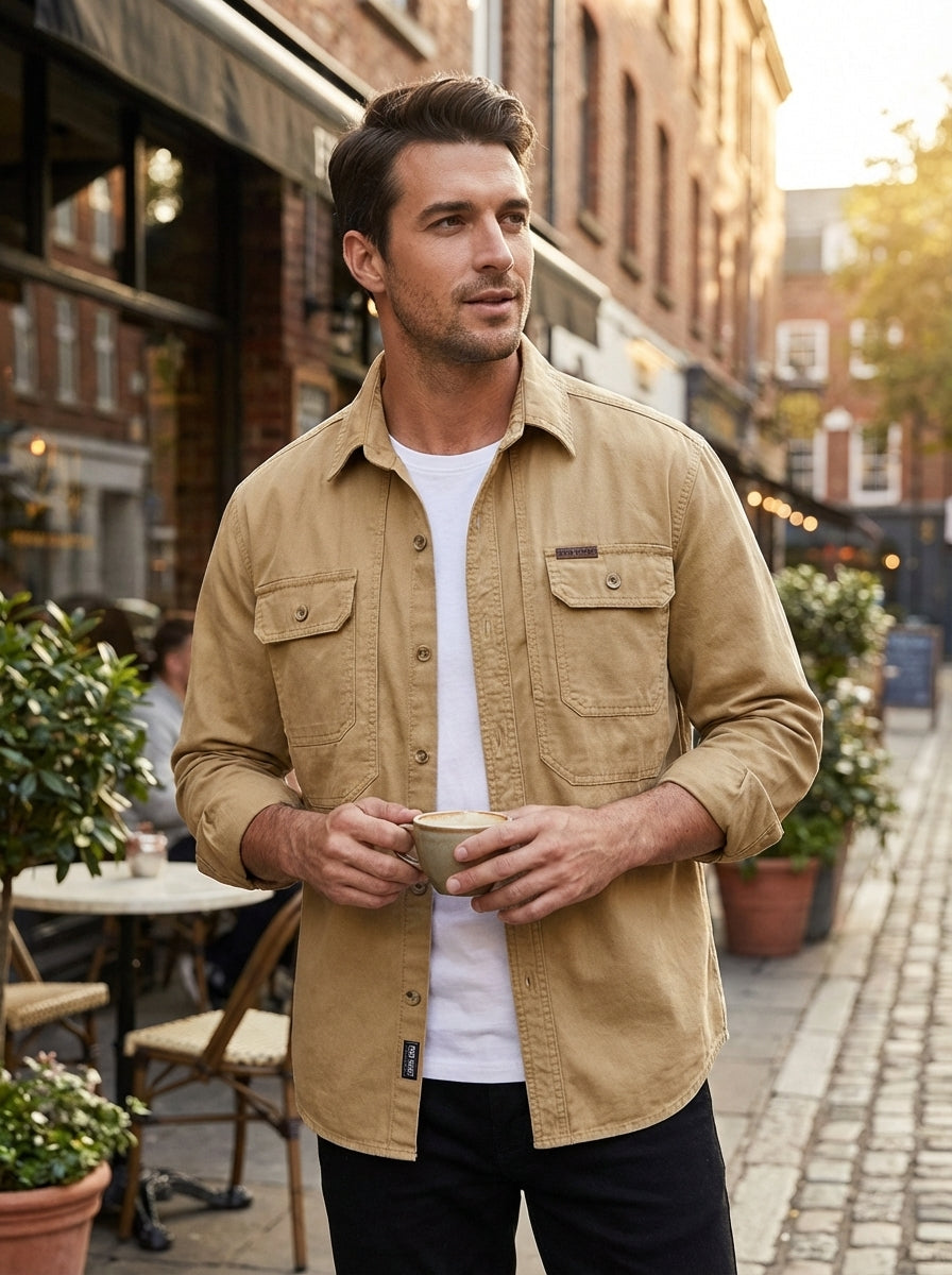 Men's Overshirt Jacket with Chest Pockets
