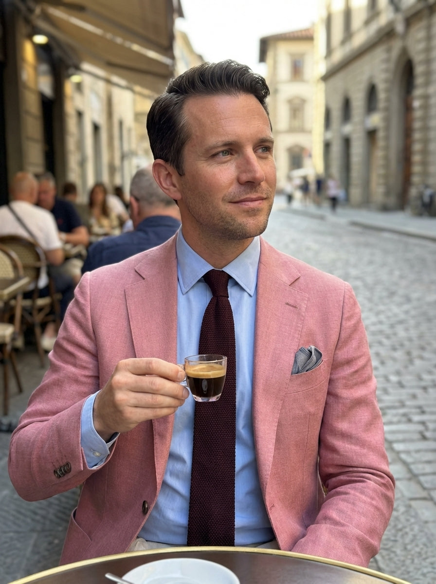 Men's Checked Blazer with Notch Lapel