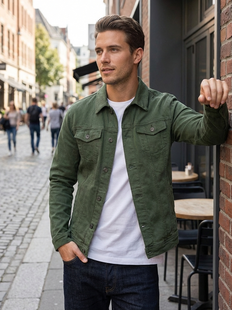 Men's Button Front Utility Jacket | Casual Everyday Overshirt