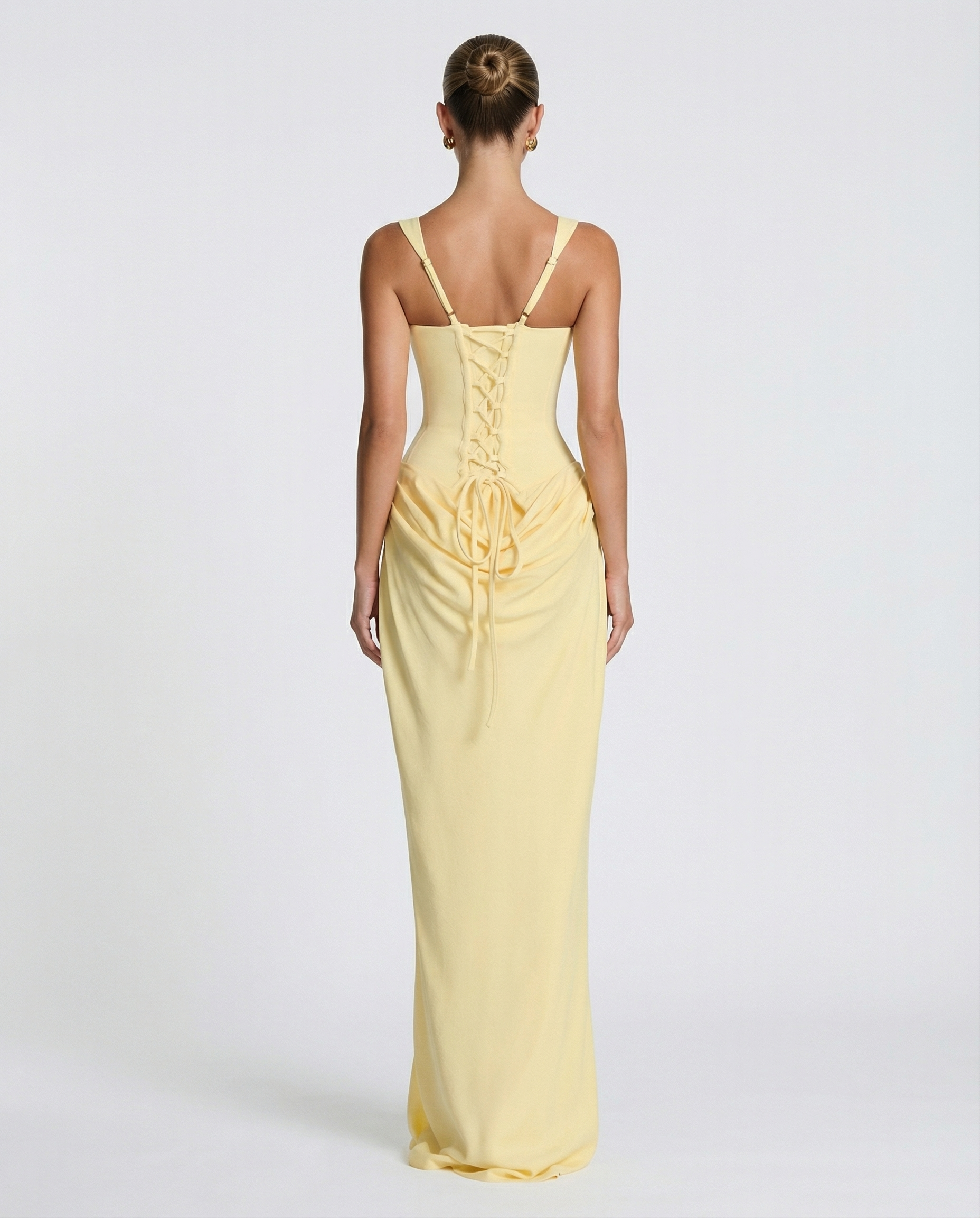 Women's Corset Style Satin Maxi Evening Dress