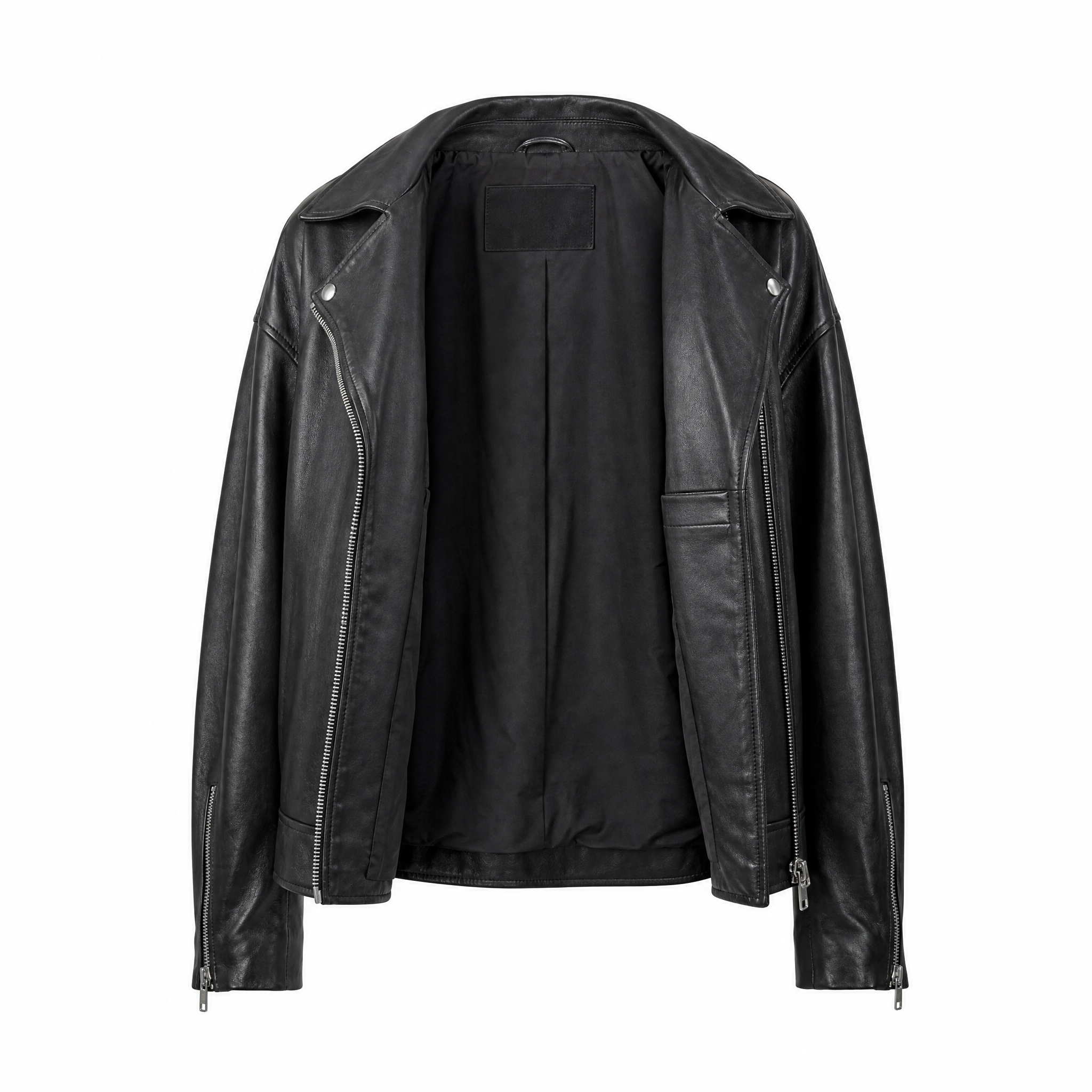 Veste décontractée pour femme en similicuir à fermeture éclair