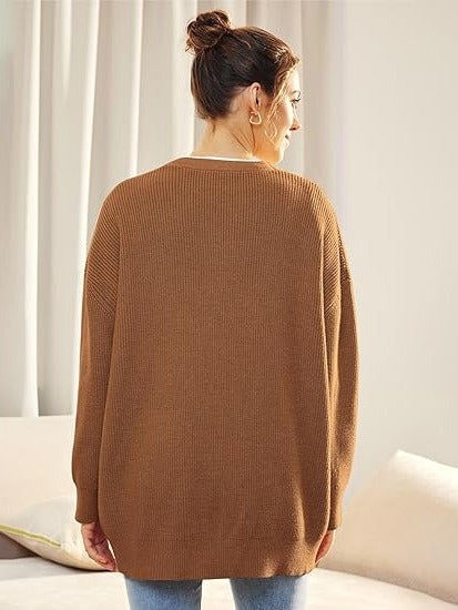 Women's Oversized Button-Front Cardigan