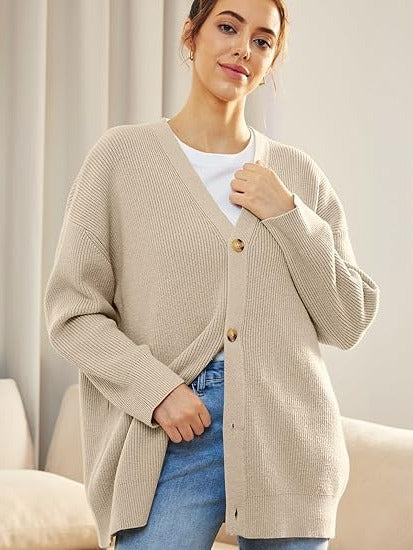 Women's Oversized Button-Front Cardigan