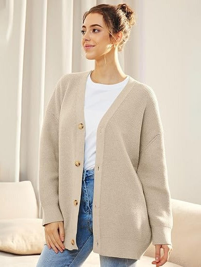 Women's Oversized Button-Front Cardigan