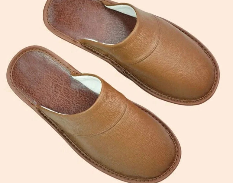 Chaussons homme en cuir | Chaussures d'intérieur décontractées