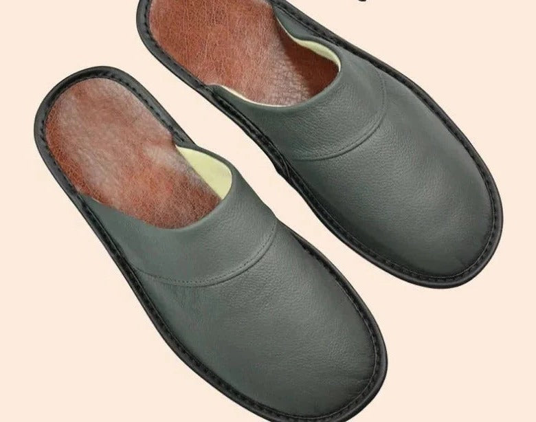 Chaussons homme en cuir | Chaussures d'intérieur décontractées