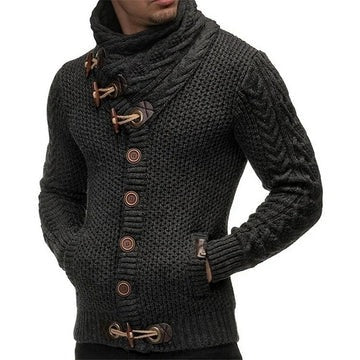 Men's Knitted Cardigan with Toggle Buttons