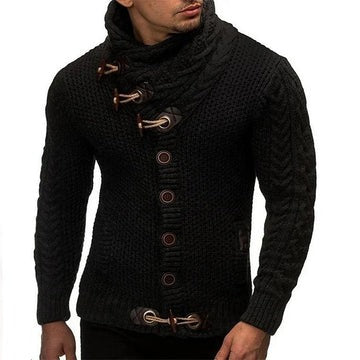 Men's Knitted Cardigan with Toggle Buttons