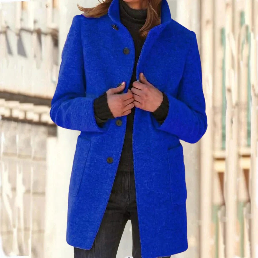 Manteau d'hiver pour femme à col montant