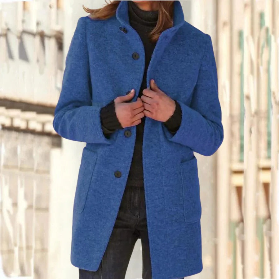Manteau d'hiver pour femme à col montant