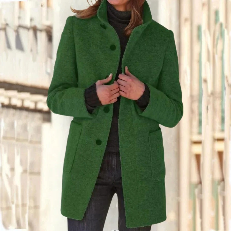 Manteau d'hiver pour femme à col montant