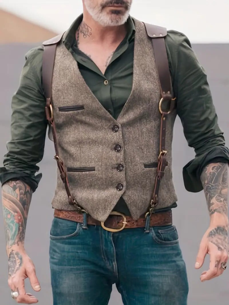Gilet traditionnel pour homme | Gilet classique d'inspiration vintage