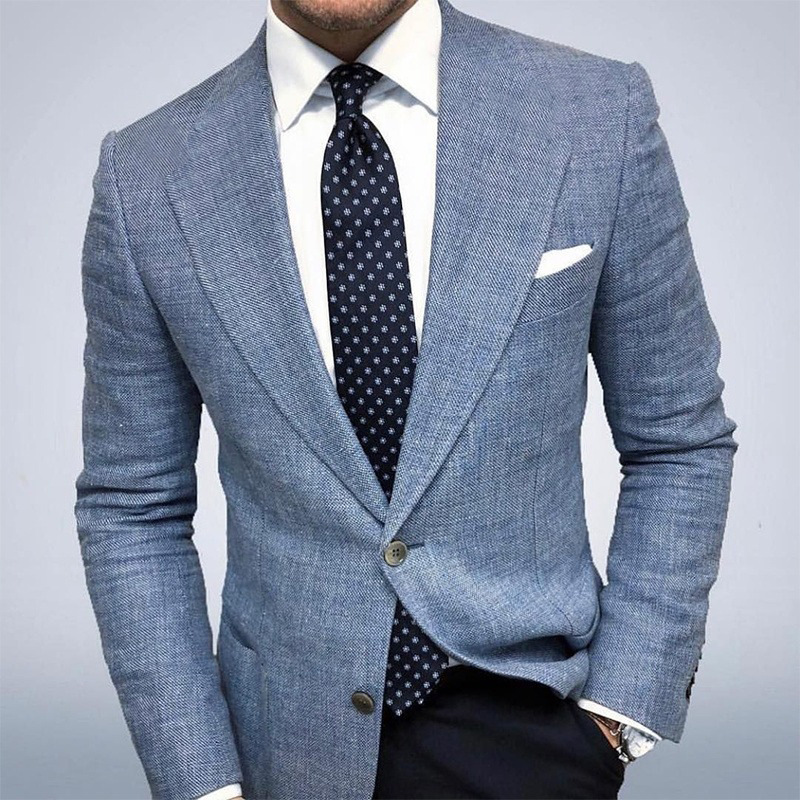 Męska dopasowana marynarka o kroju slim fit, zapinana na dwa guziki
