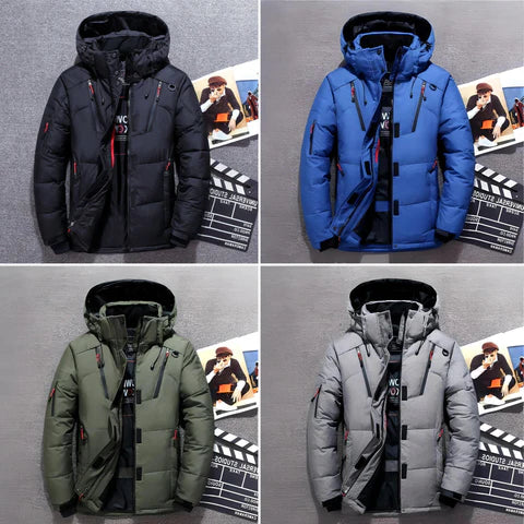 Men's Insulated Winter Jacket with Adjustable Hood