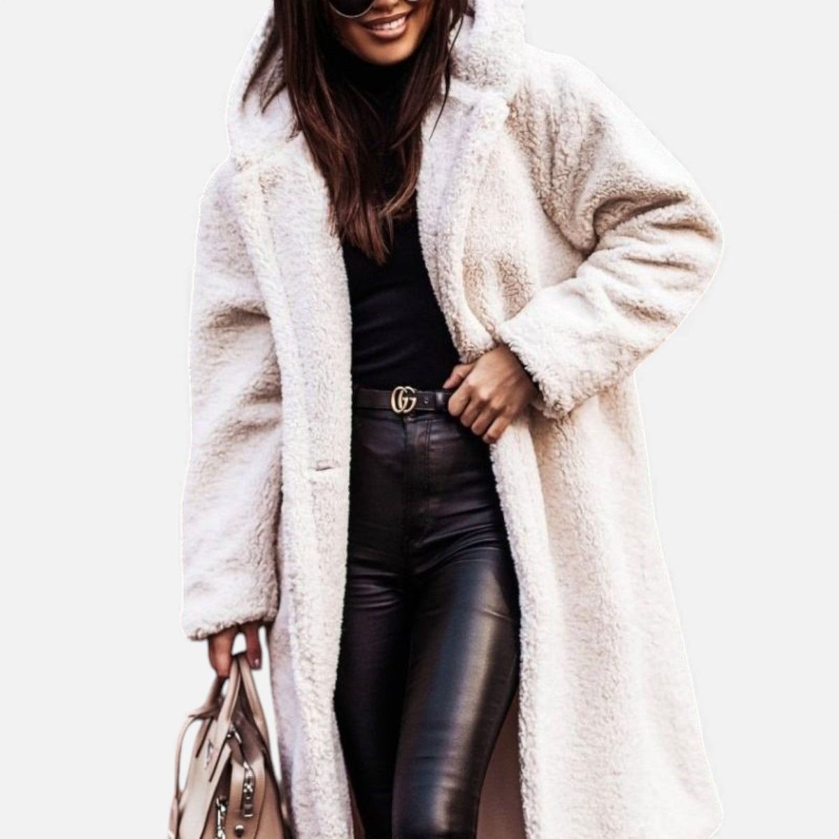 Women's Long Teddy Fleece Coat